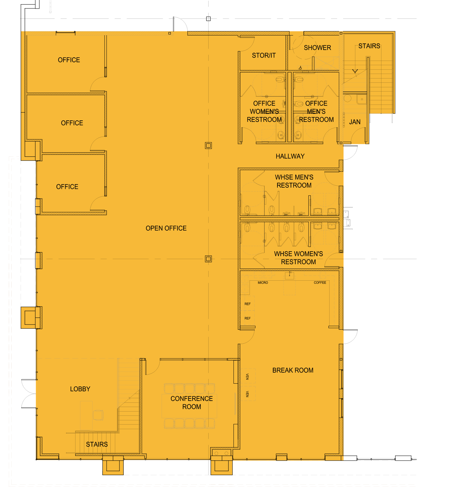 Ground Level Office Floor Plan